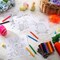 20 Sets Easter Activity for Kids 20 Pcs Easter Coloring Page with 20 Pack Coloring Pencils and Organza Bags